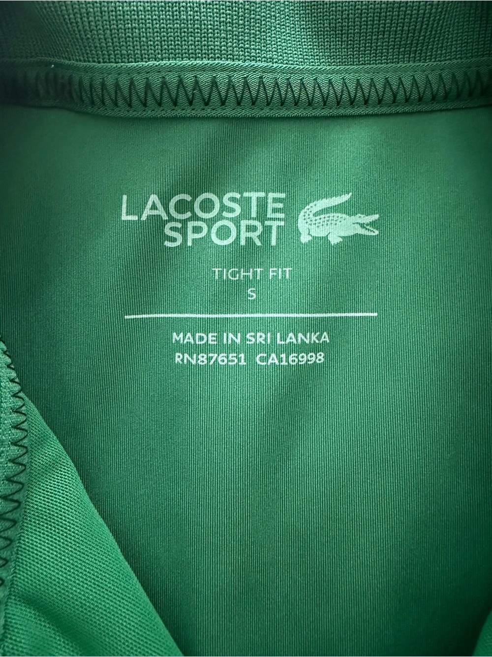 Authentic Lacoste Sport Green Geometric Sleeveless Polo Crop Top - Picture 6 of 7
